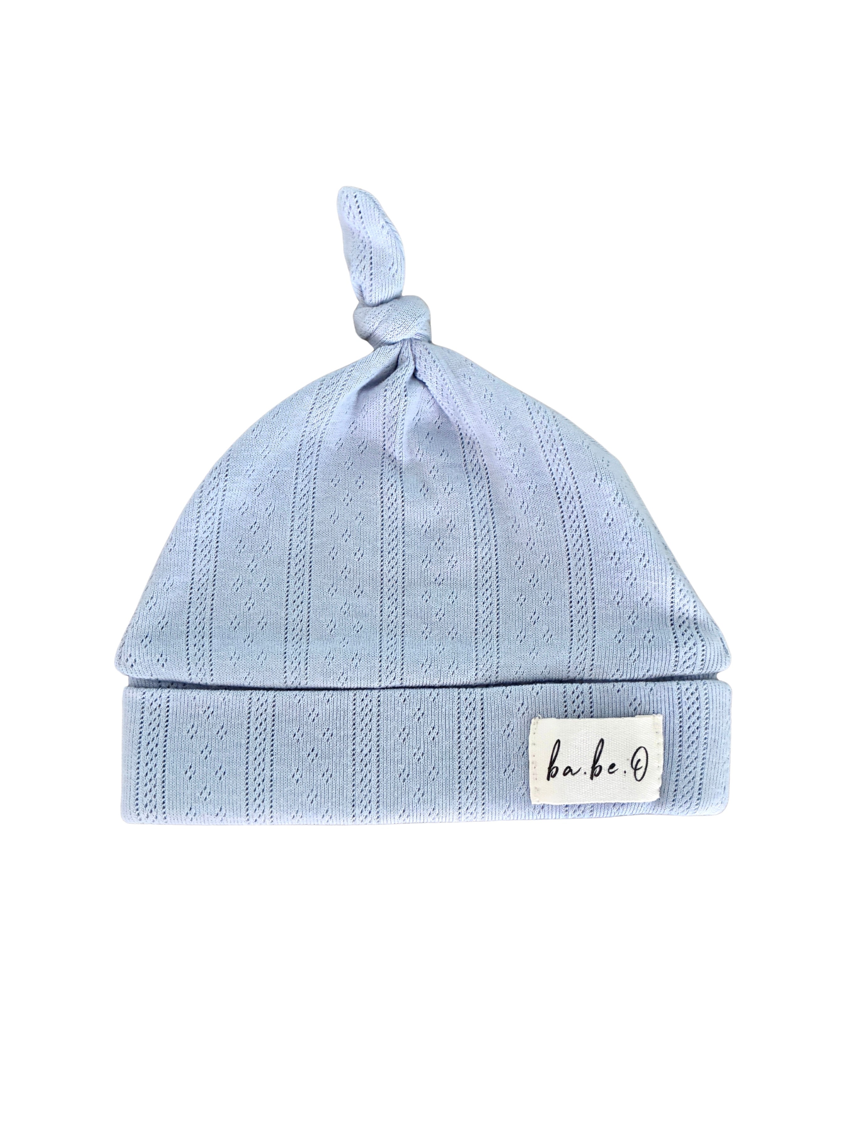 Pointelle Hat - Pastel Blue