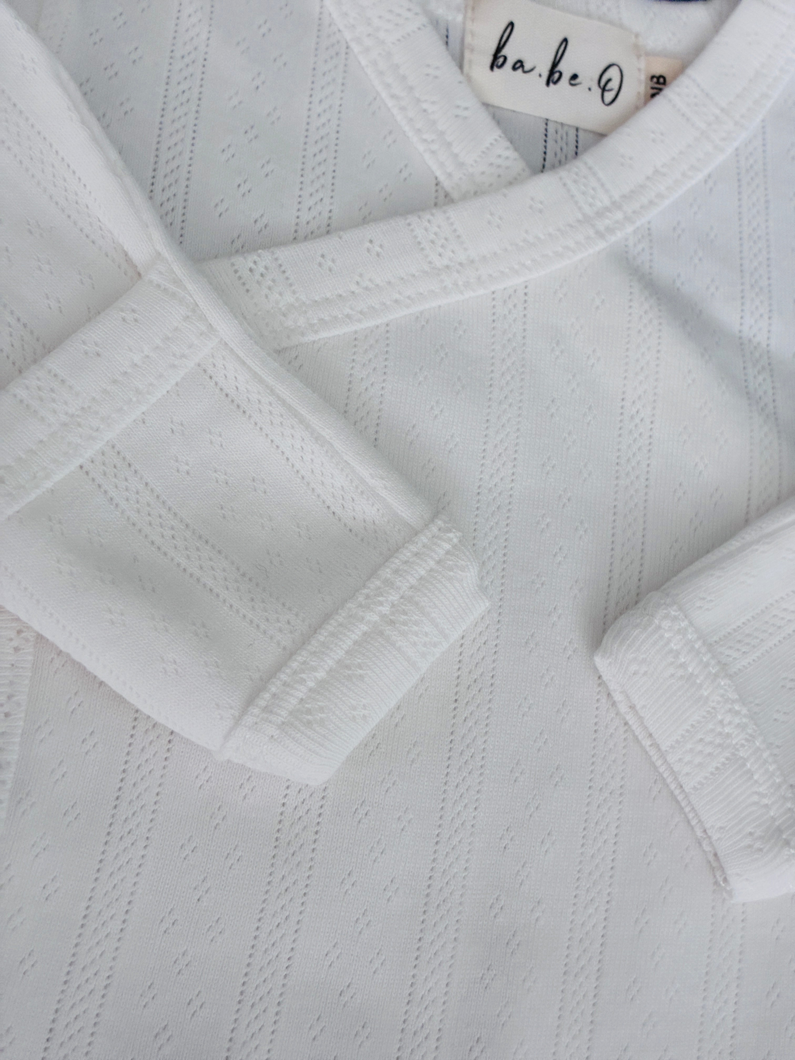 Pointelle Kimono Set - Simply White