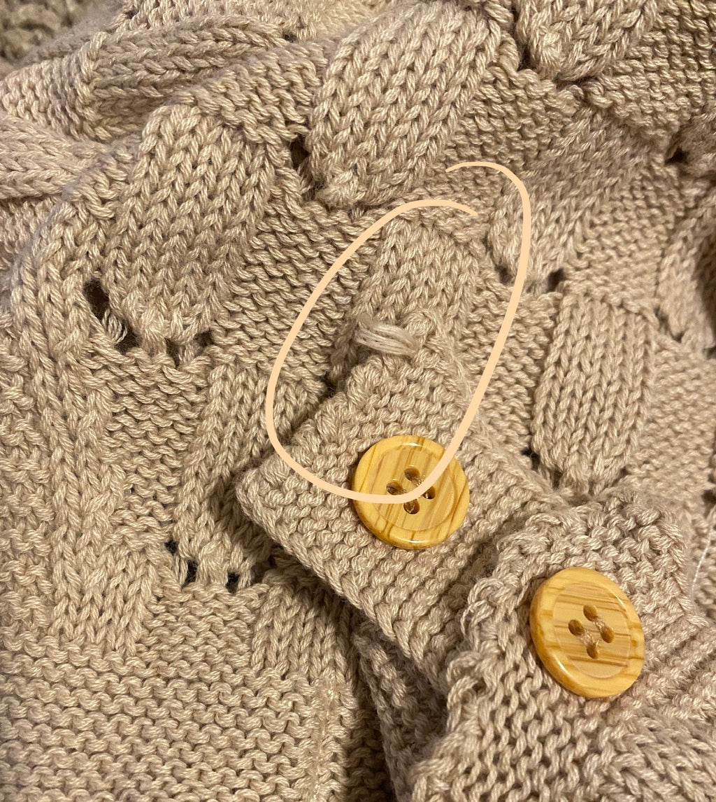 Oops Knit Crochet Romper - Sand