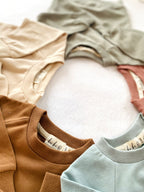 Organic Cotton Baby & Toddler Sweatsuit, Seafoam | ba.be.O Canada