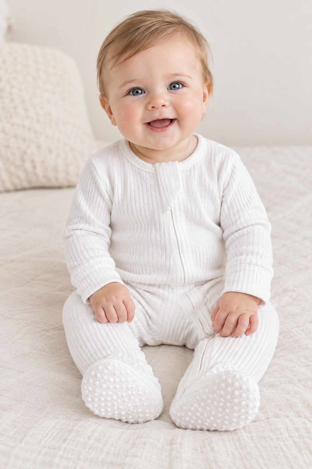 Organic Cotton Baby Sleeper - Snow