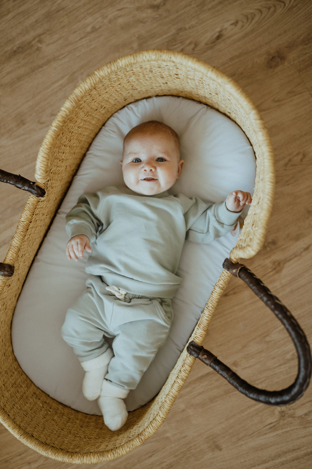 Organic Cotton Baby & Toddler Sweatsuit, Seafoam | ba.be.O Canada
