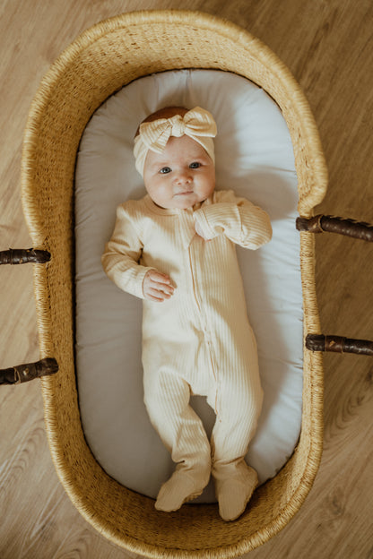 Ribbed Infant Sleeper - Cream