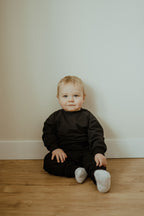 Organic Cotton Baby & Toddler Sweatsuit, Black | ba.be.O Canada