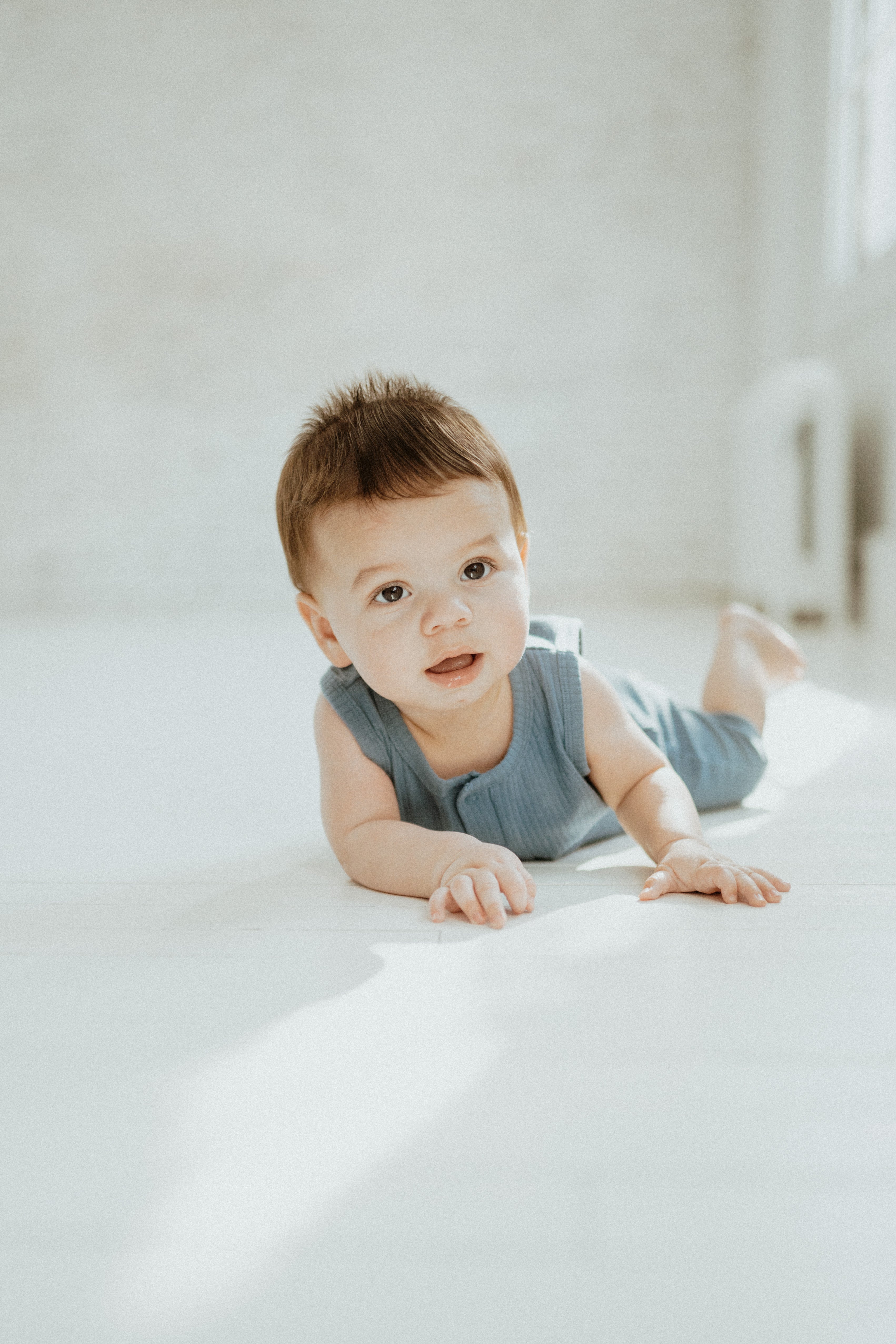 Ribbed Tank Romper - Deep Blue