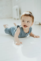 Ribbed Tank Romper - Deep Blue