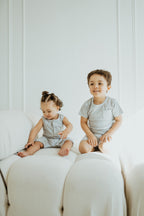 Ribbed Tank Romper - Heathered Grey