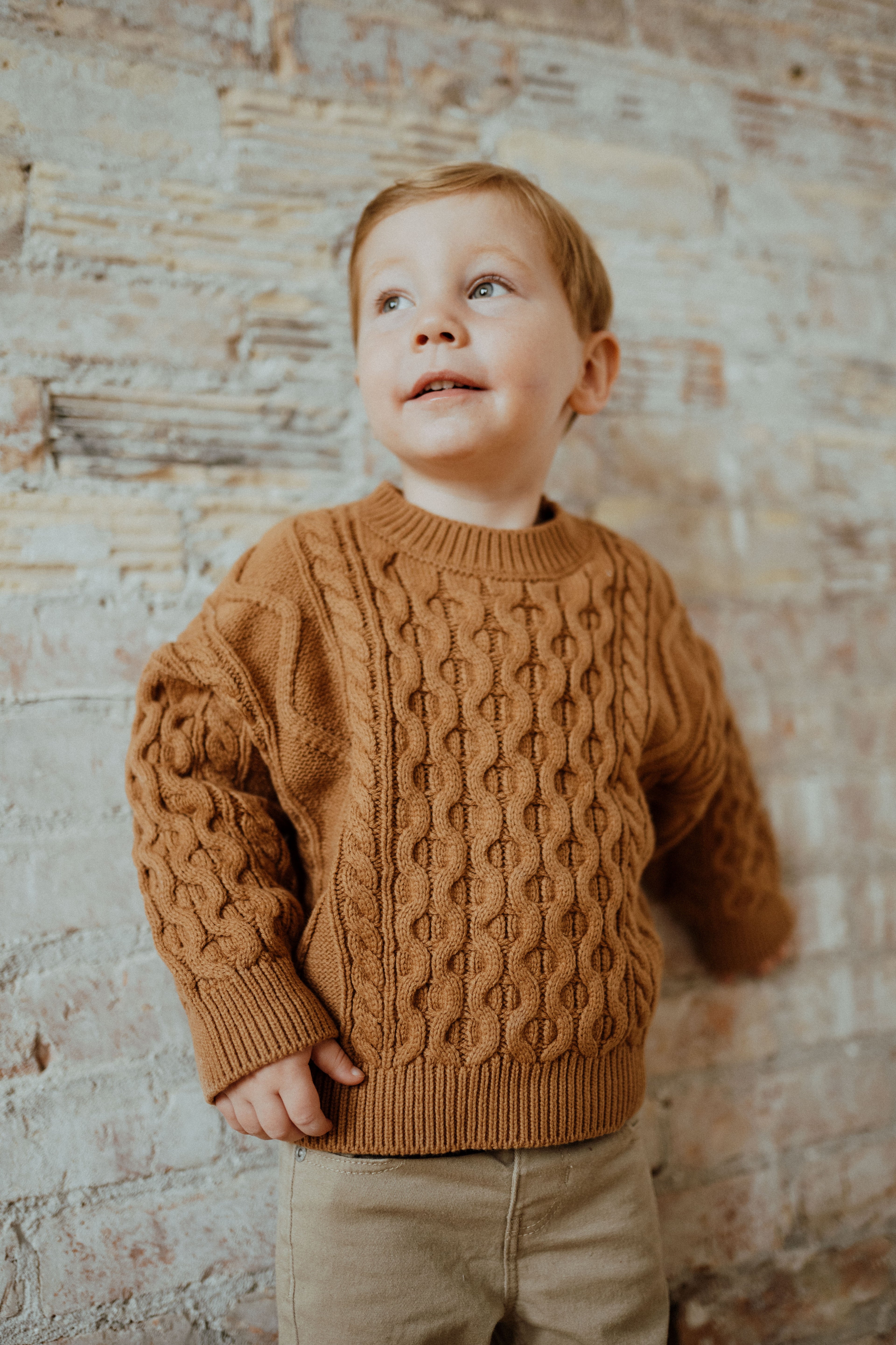 Cider cable knit baby sweater Canada; Cider toddler knit sweater ba.be.O; Cider fall knit sweater kids Canada