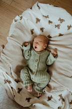 Sage cotton knit romper Canada; Knit Romper Sage ba.be.O baby boutique; Sage knit romper cotton newborn Canada