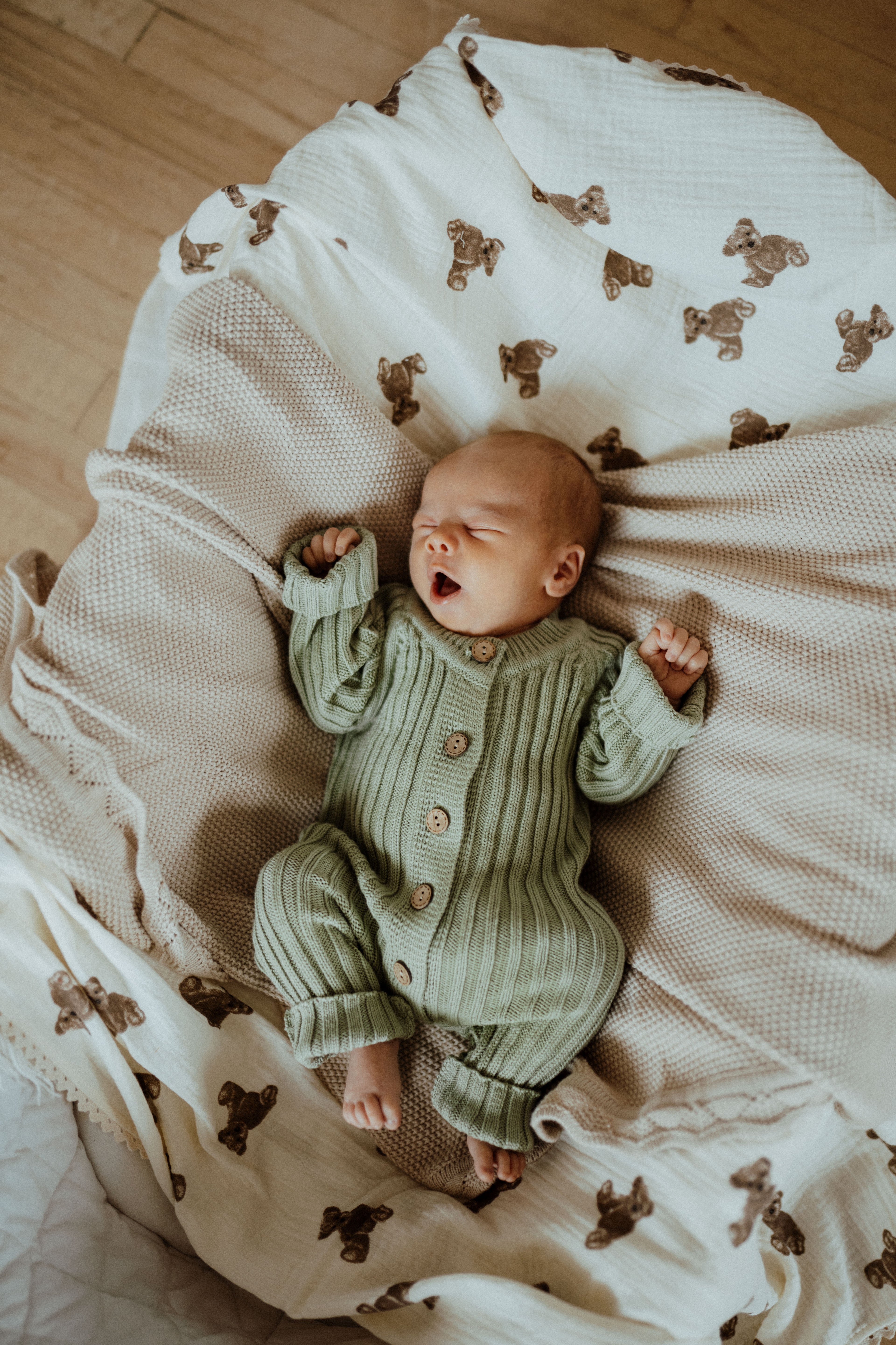 Sage cotton knit romper Canada; Knit Romper Sage ba.be.O baby boutique; Sage knit romper cotton newborn Canada