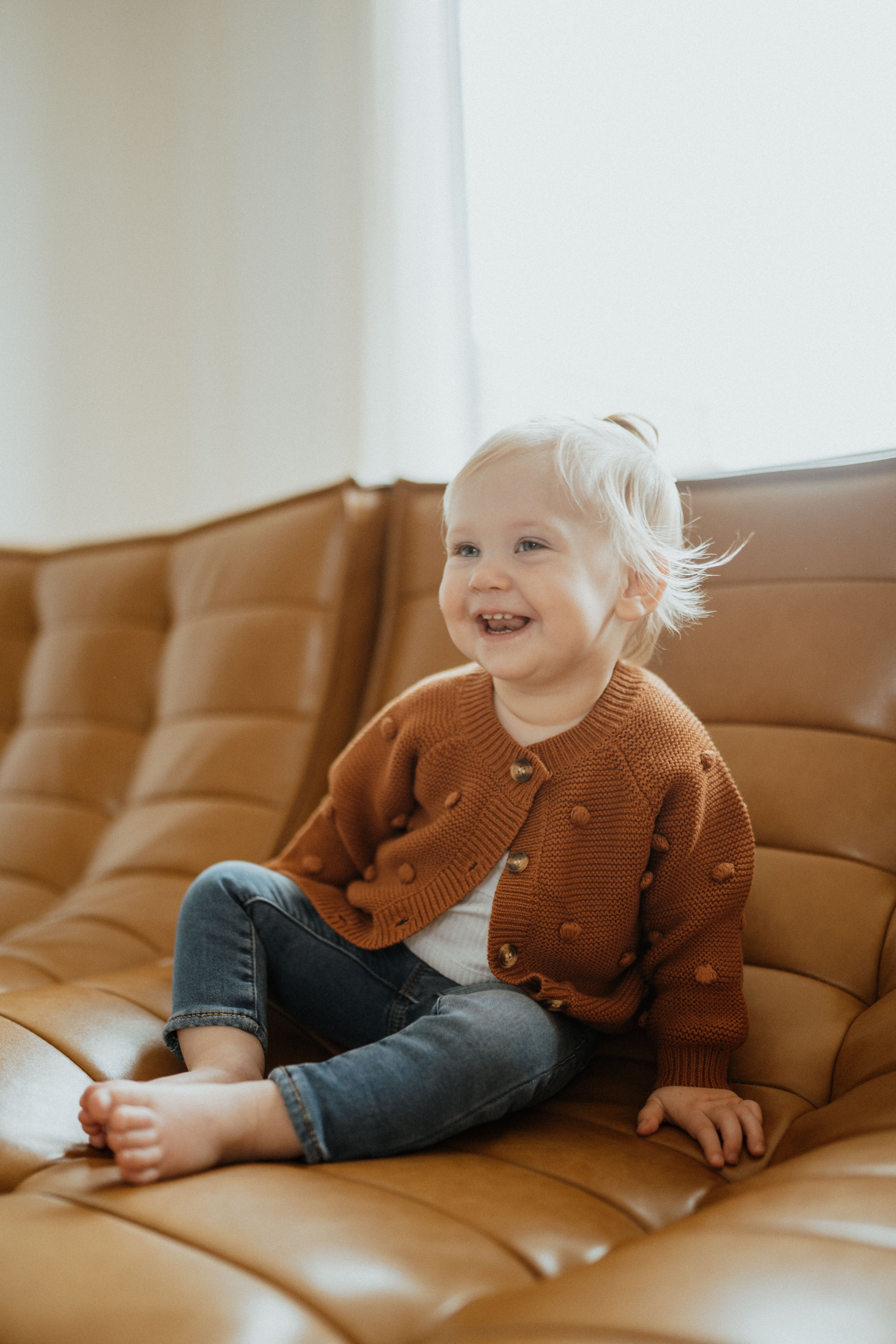 Dot Cardigan - Coffee