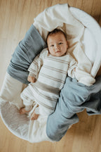 Organic Cotton Muslin Swaddle – Blue Sky | ba.be.O Canada