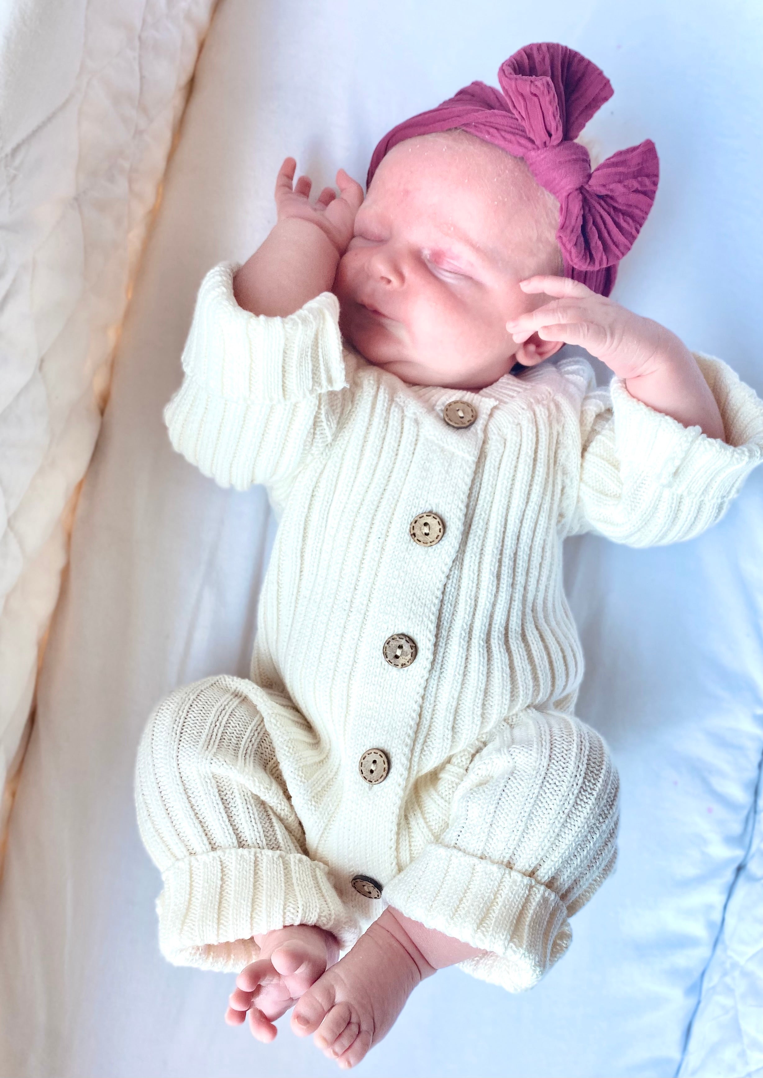 Knit Romper - Milk