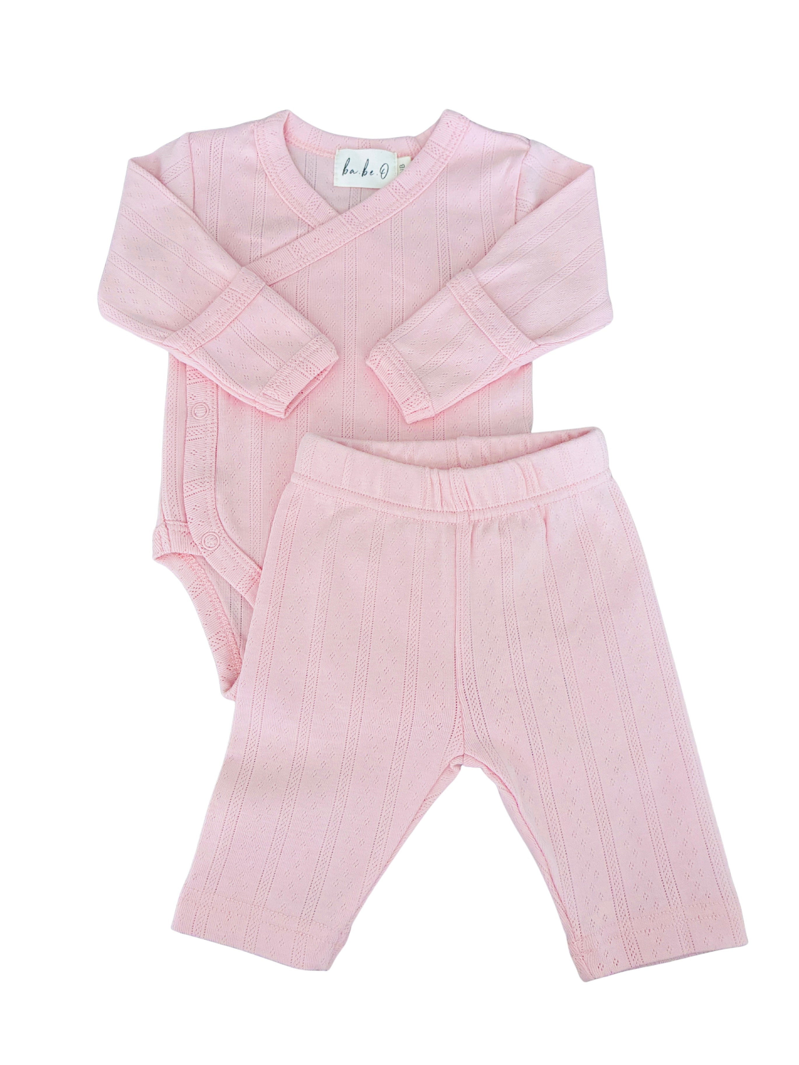 Pointelle Kimono Set - Bubblegum Pink
