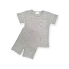 Biker Short Set - Heathered Grey
