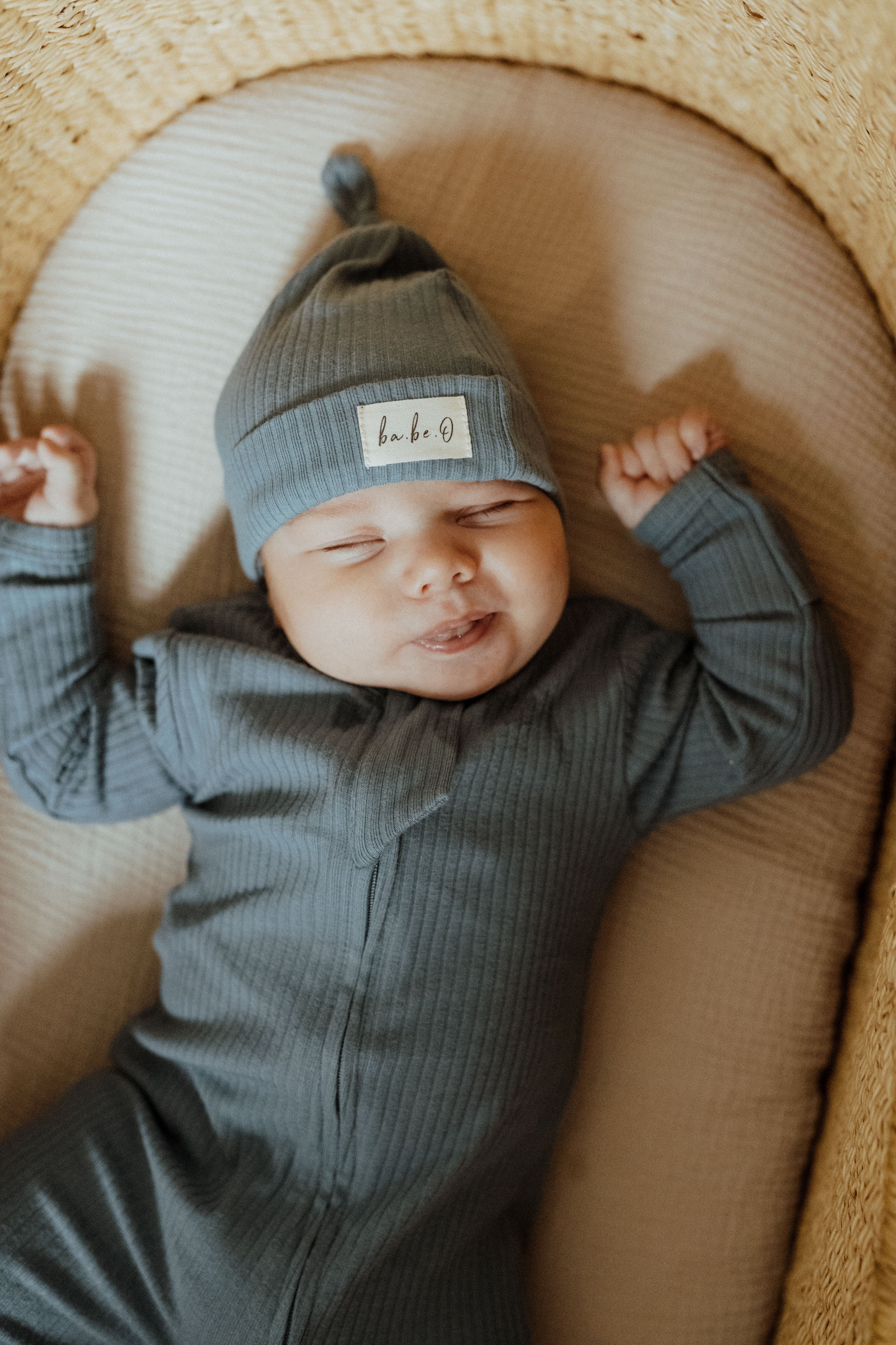 Organic Cotton Baby Sleeper, Deep Blue | ba.be.O