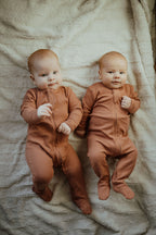 Organic Cotton Baby Sleeper, Pink Terracotta| ba.be.O