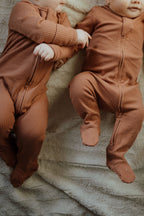 Organic Cotton Baby Sleeper, Pink Terracotta| ba.be.O