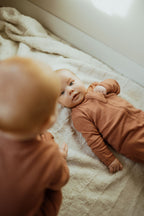 Organic Cotton Baby Sleeper, Pink Terracotta| ba.be.O