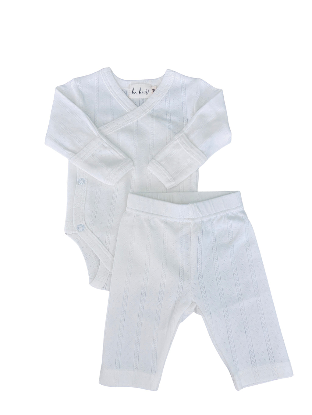 Pointelle Kimono Set - Simply White