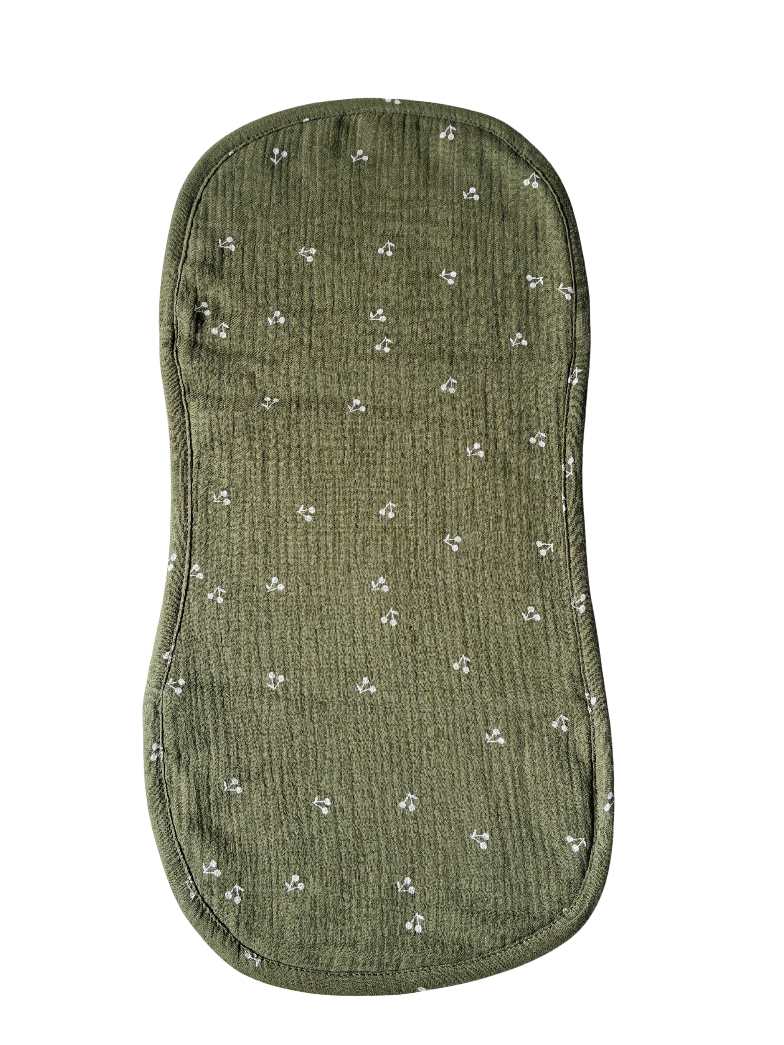 Organic Cotton Burp Cloths - Olive Cherry