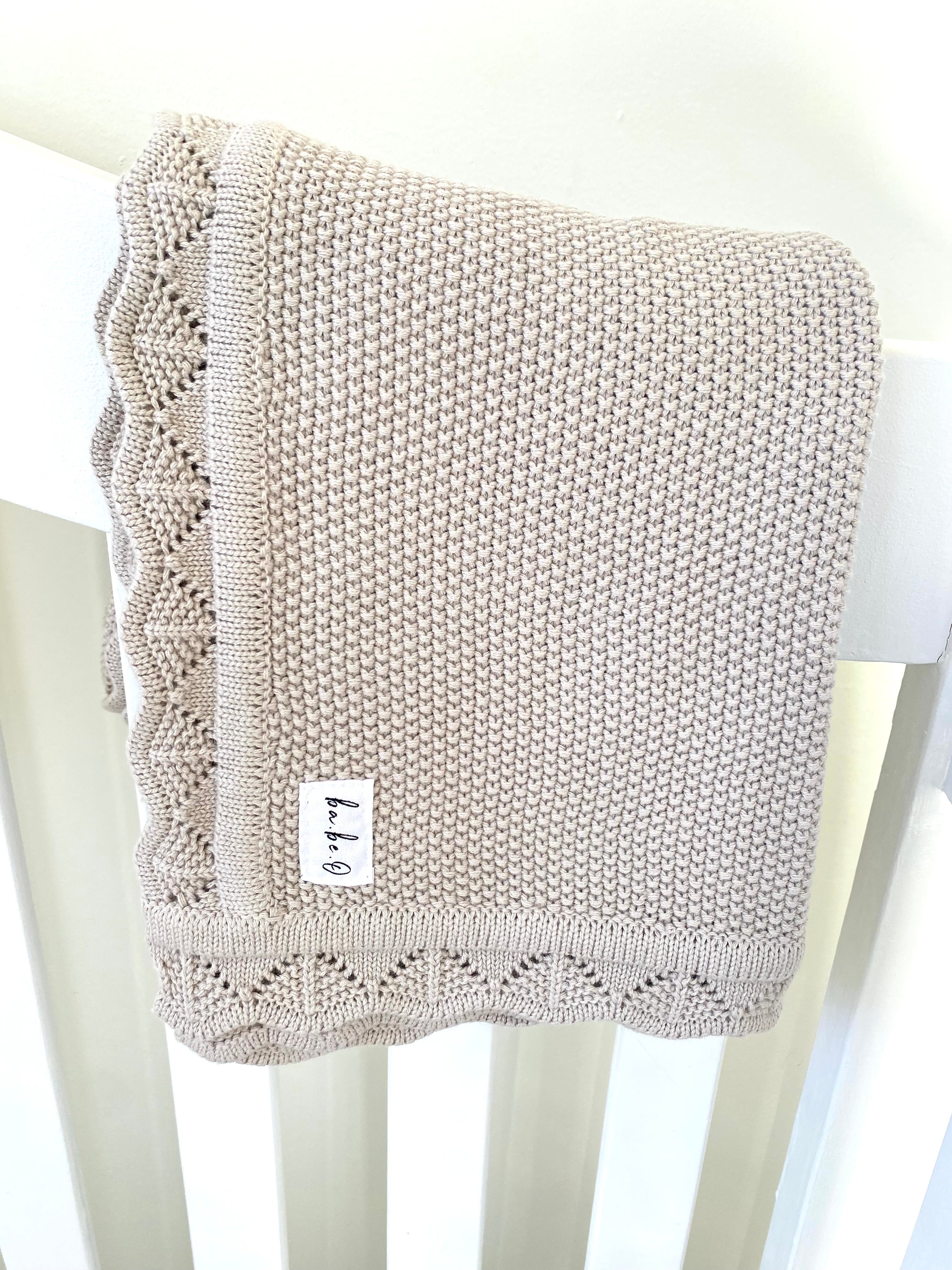 Knit Heirloom Blanket – Sandstone | ba.be.O Canada