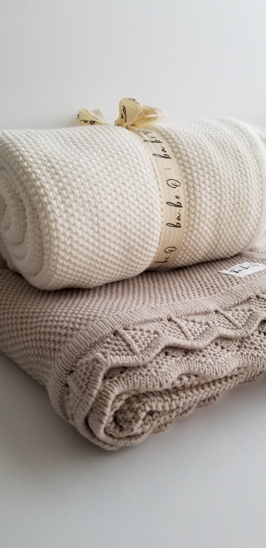 Knit Baby Blanket - Sandstone