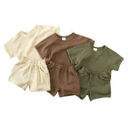 Waffle Short Set - Cream