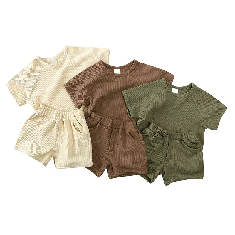 Waffle Short Set - Cream