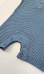 Ribbed Tank Romper - Deep Blue