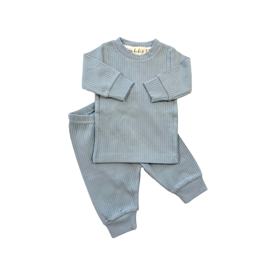 Organic Cotton Two-Piece Baby Outfit, Harbour Blue | ba.be.O Canada