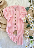 Knit Romper - Petal Pink