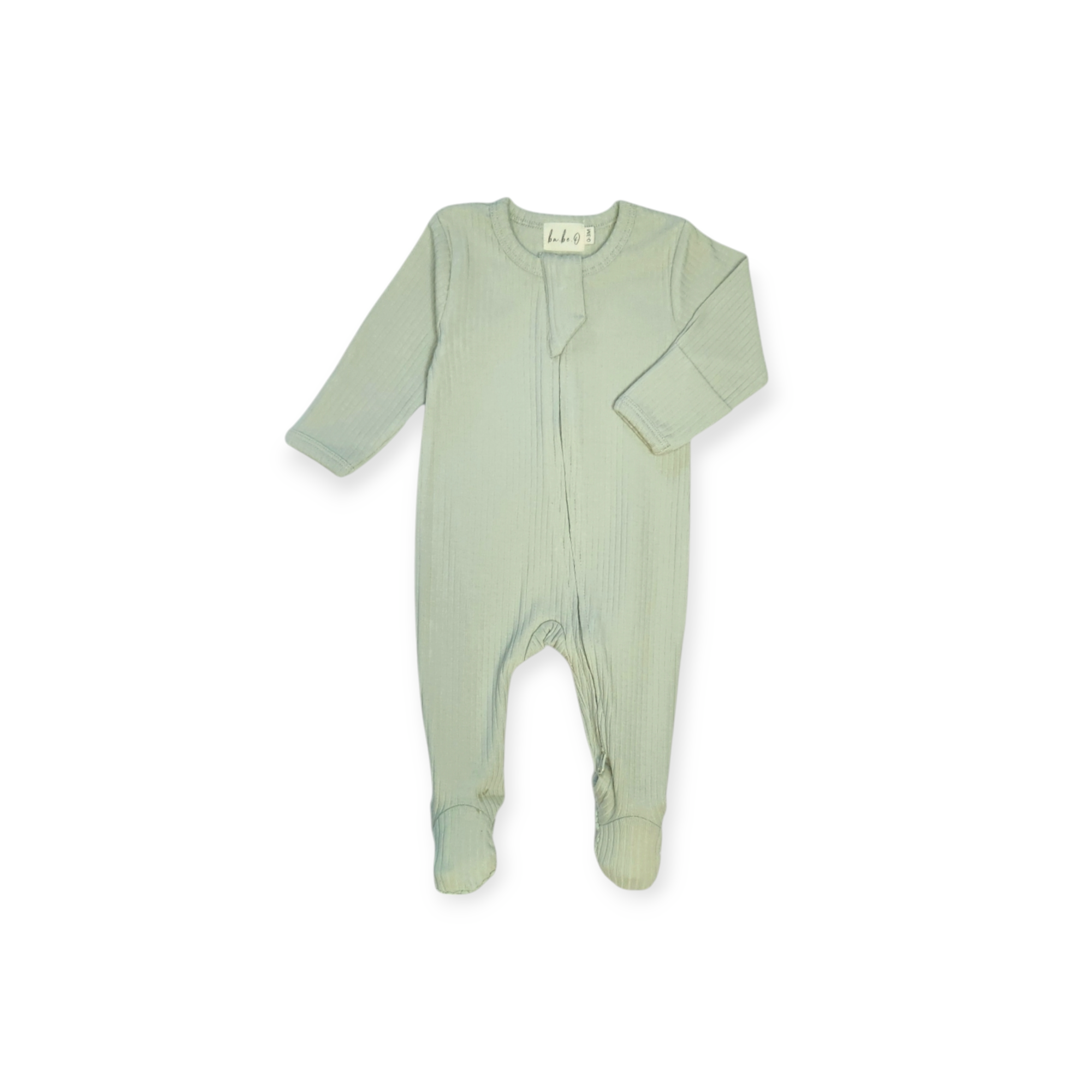 Organic Cotton Baby Sleeper, Light Sage | ba.be.O