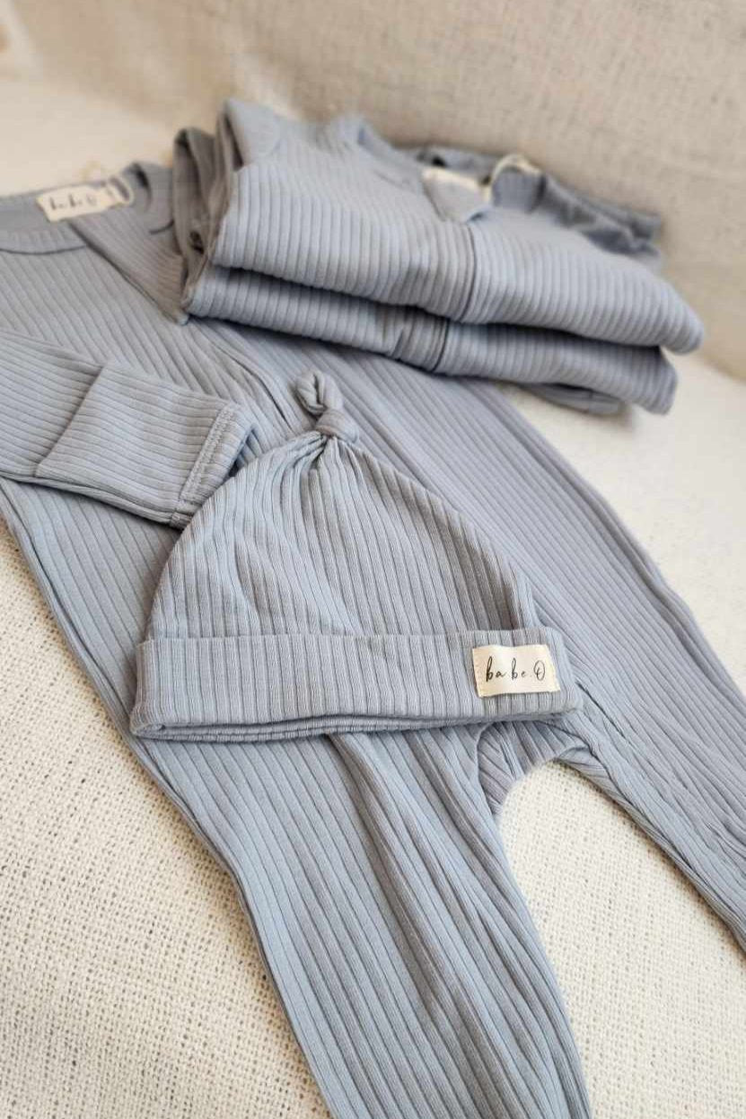 Organic Cotton Baby Sleeper, Harbour Blue | ba.be.O