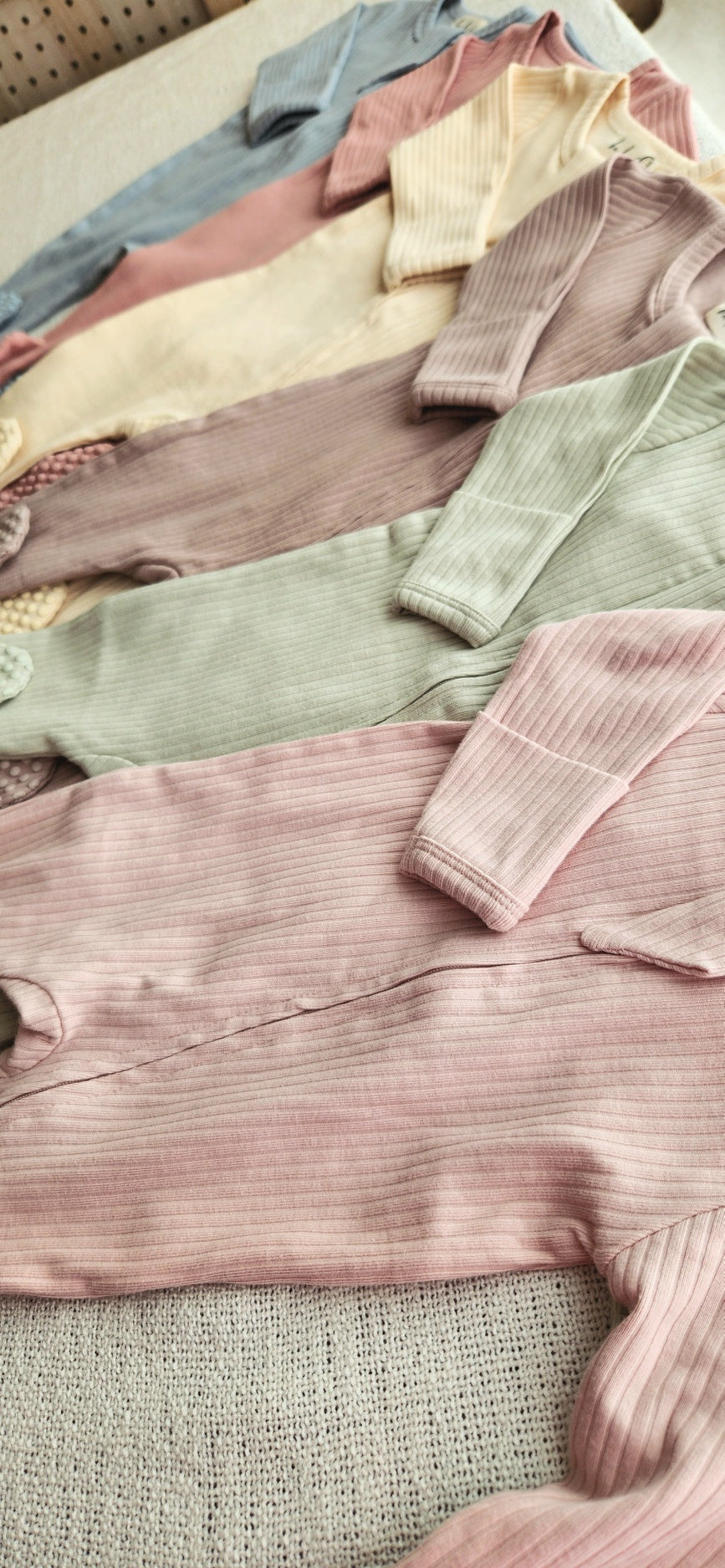 Organic Cotton Baby Sleeper, Light Sage | ba.be.O