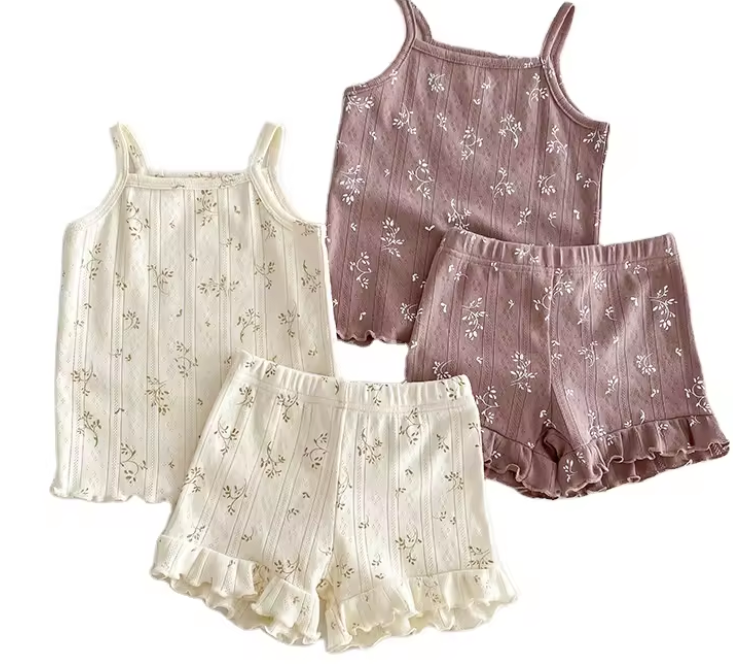 Pointelle Print Short Set