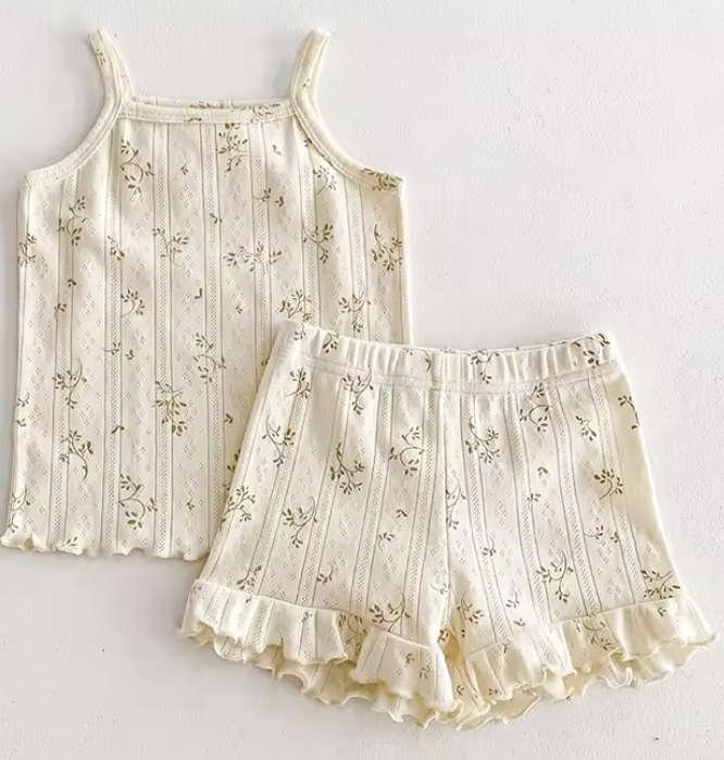 Pointelle Print Short Set