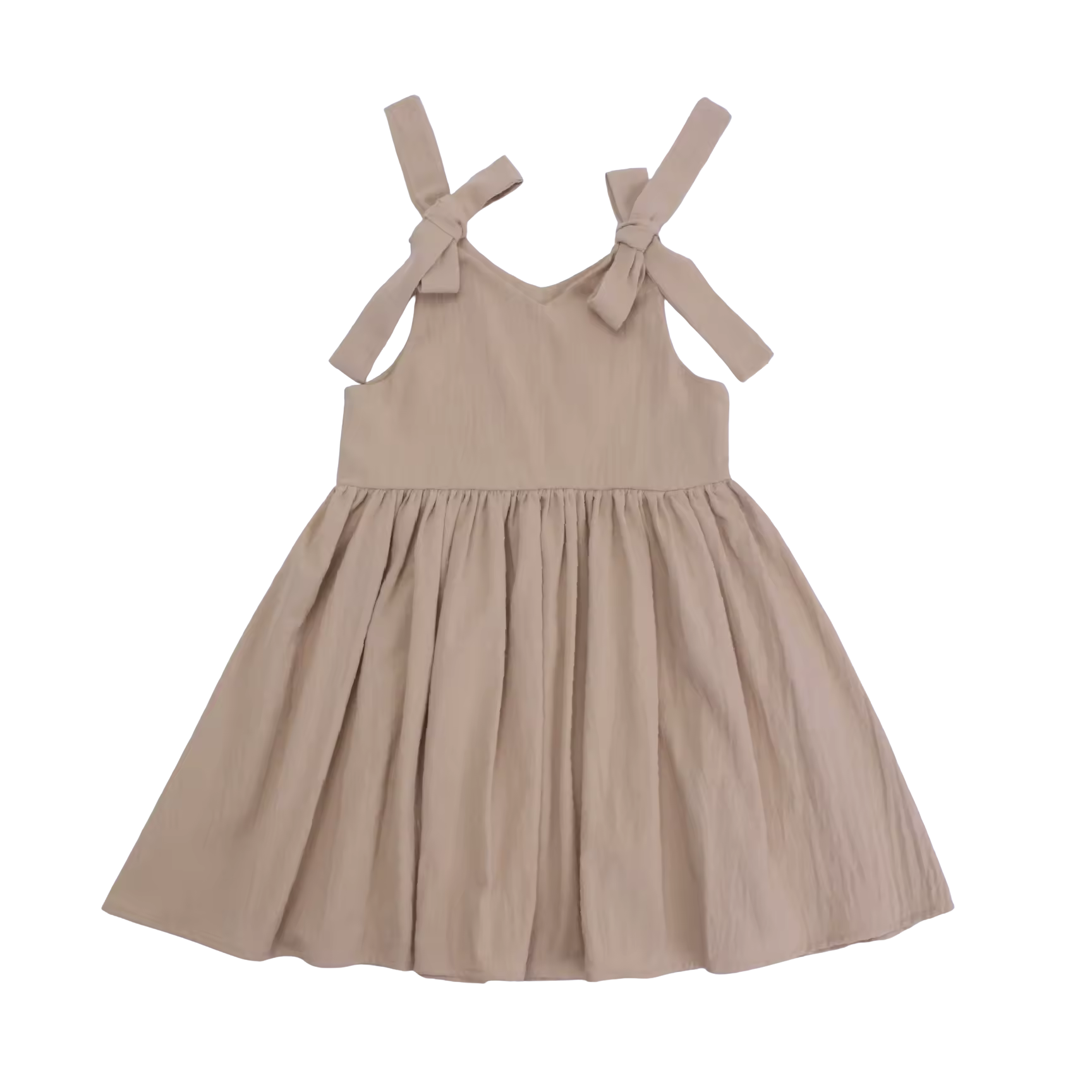 Cotton Shoulder Tie Dres