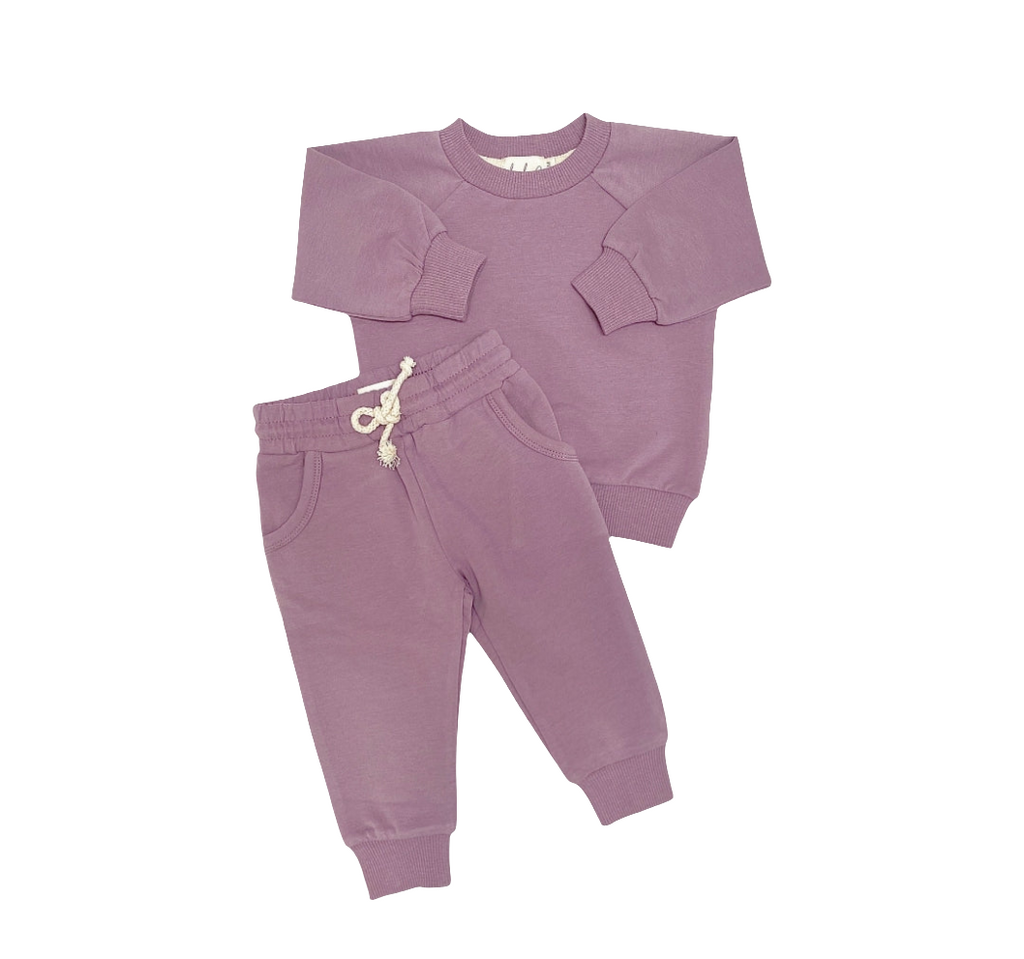 Organic Cotton Baby & Toddler Sweatsuit, Iris | ba.be.O Canada