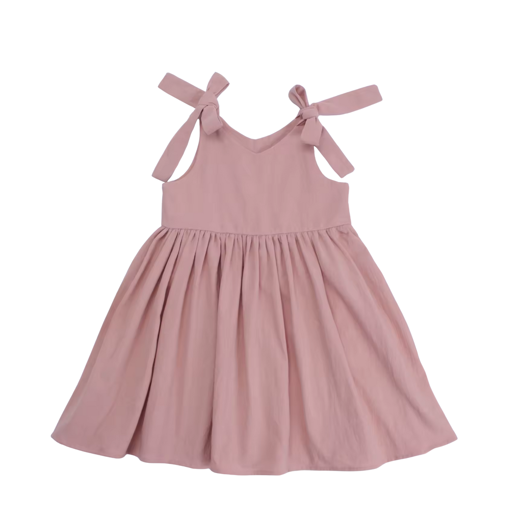 Cotton Shoulder Tie Dres