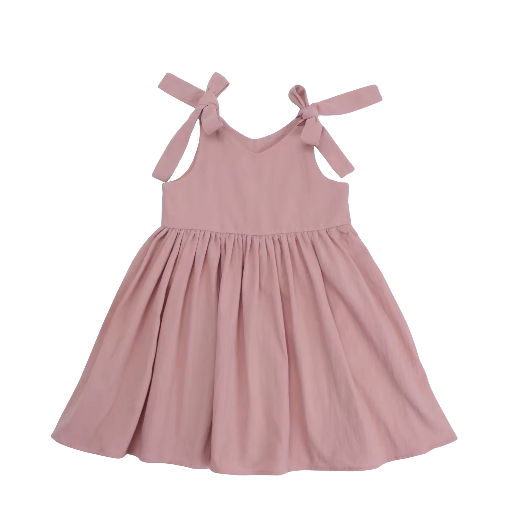 Cotton Shoulder Tie Dres