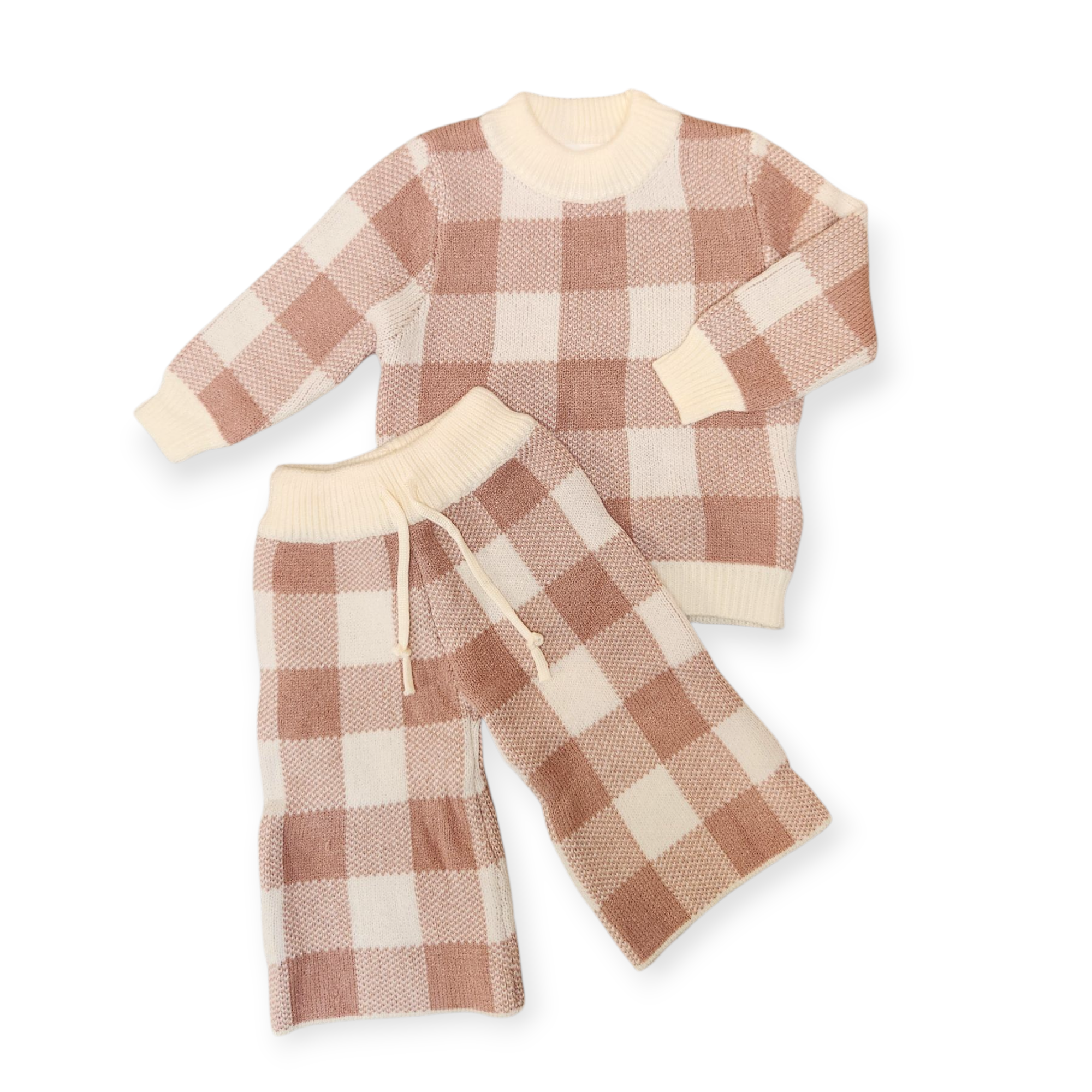 Checkered Knit Suit – Dusty Rose | ba.be.O Canada