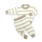 Grey Striped Knit Suit