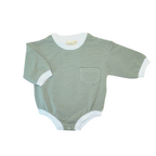 Bubble Romper - Sage Striped