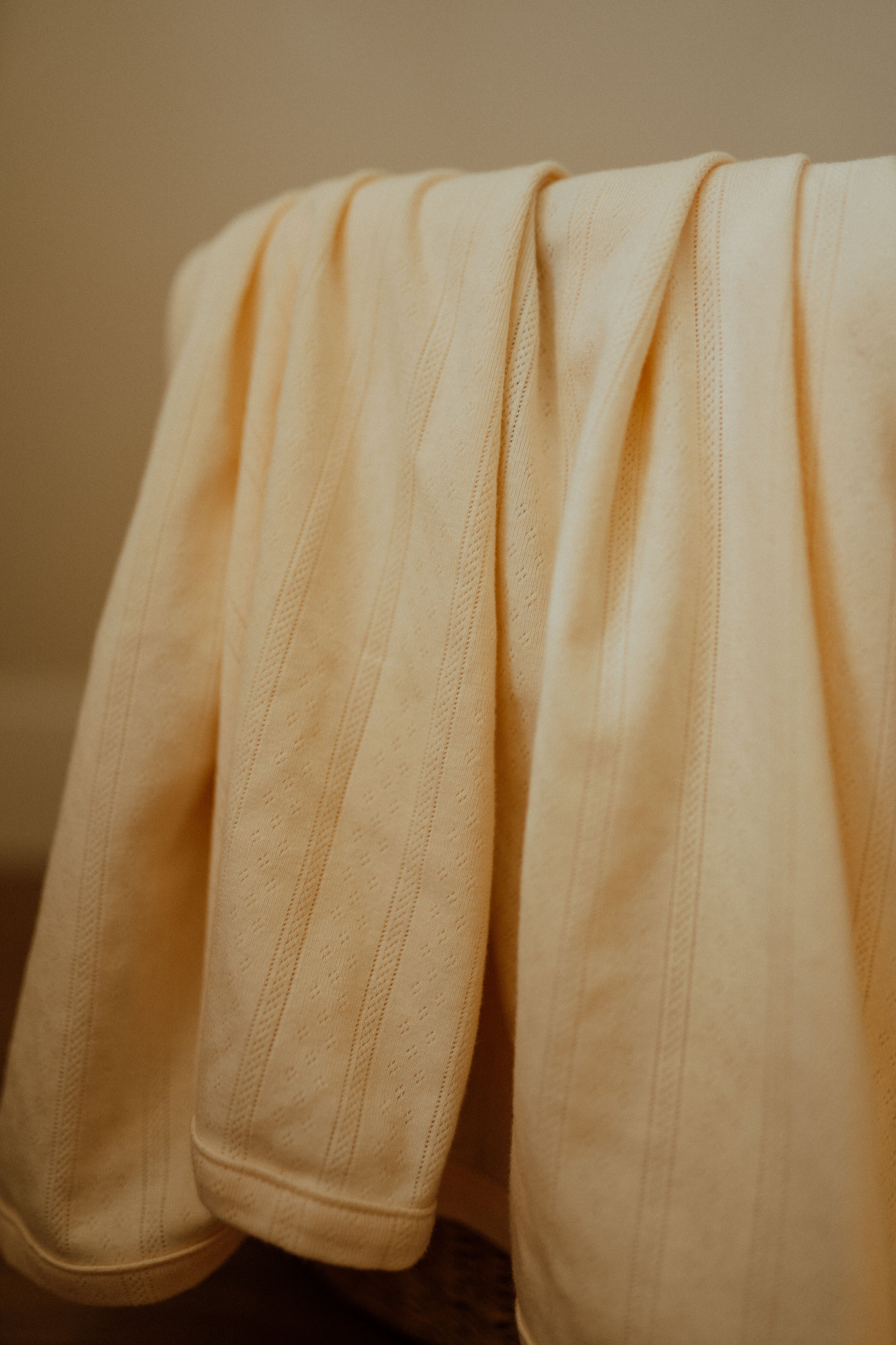 Pointelle Swaddle Blanket - Buttercream Yellow