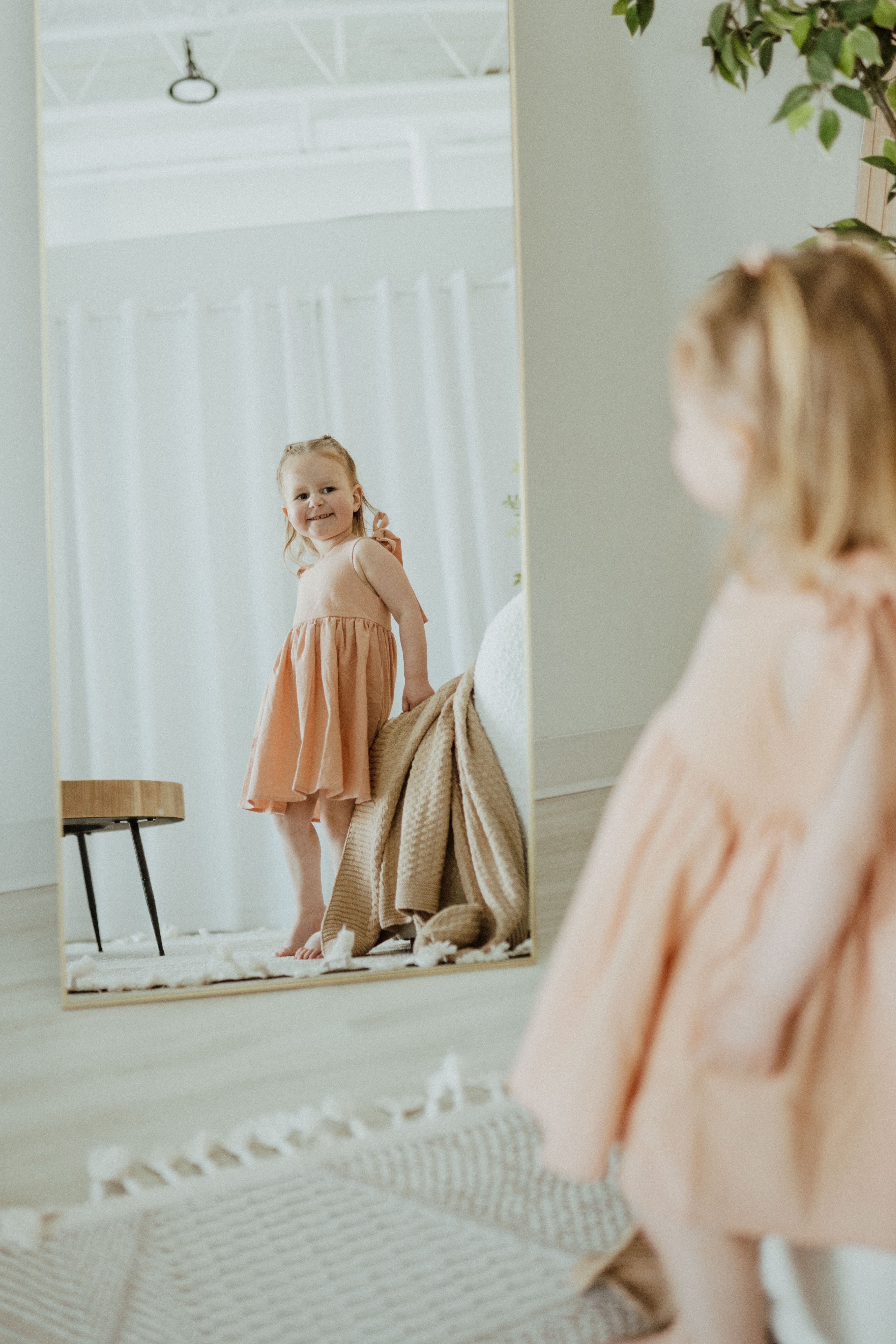 Cotton Shoulder Tie Dress - Dusty Rose