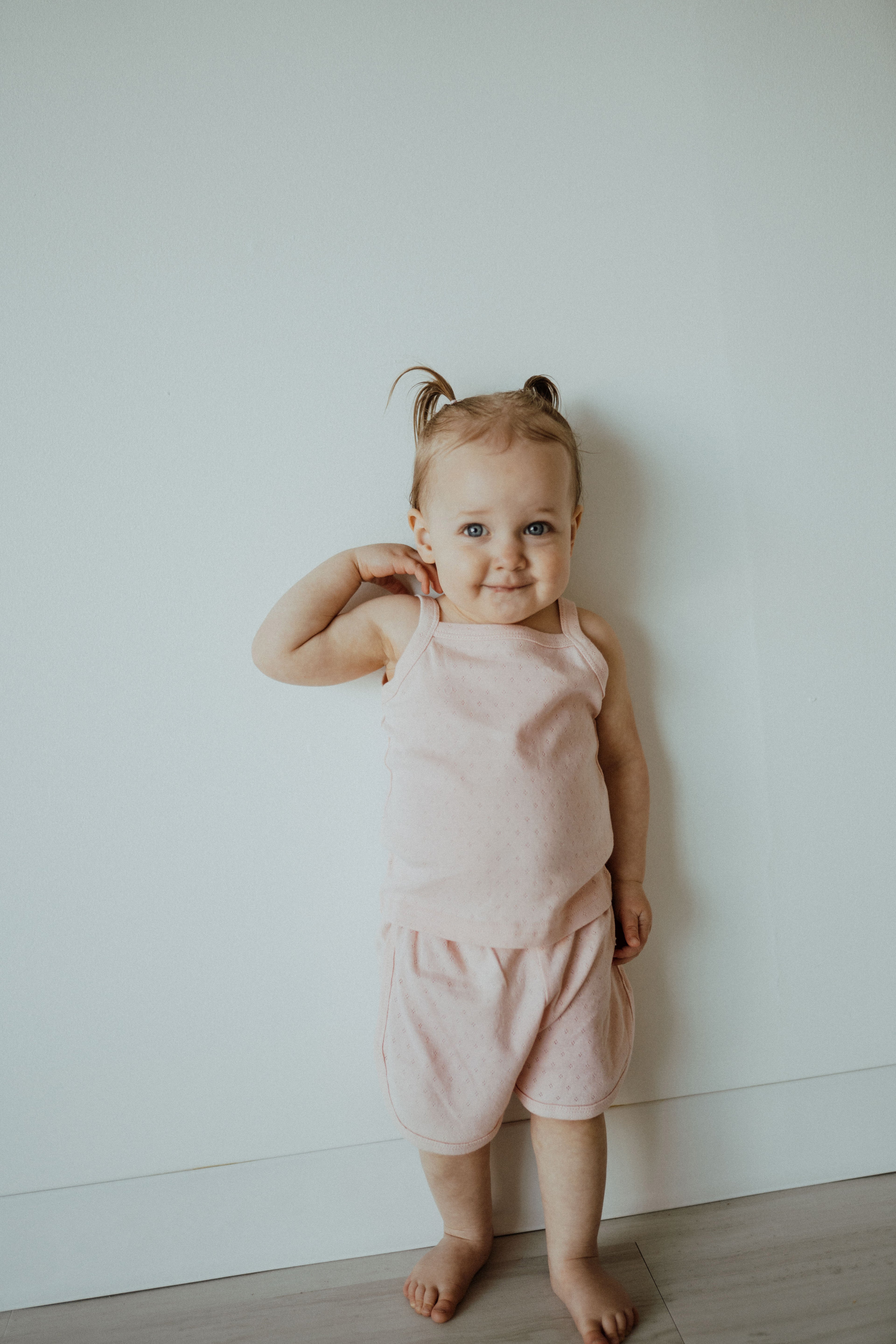 Pointelle Short Set - Pastel Pink