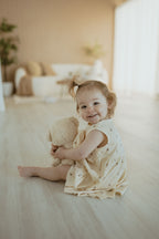Thin Rib Dress - Cream Floral