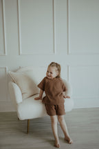 Waffle Short Set - Brown