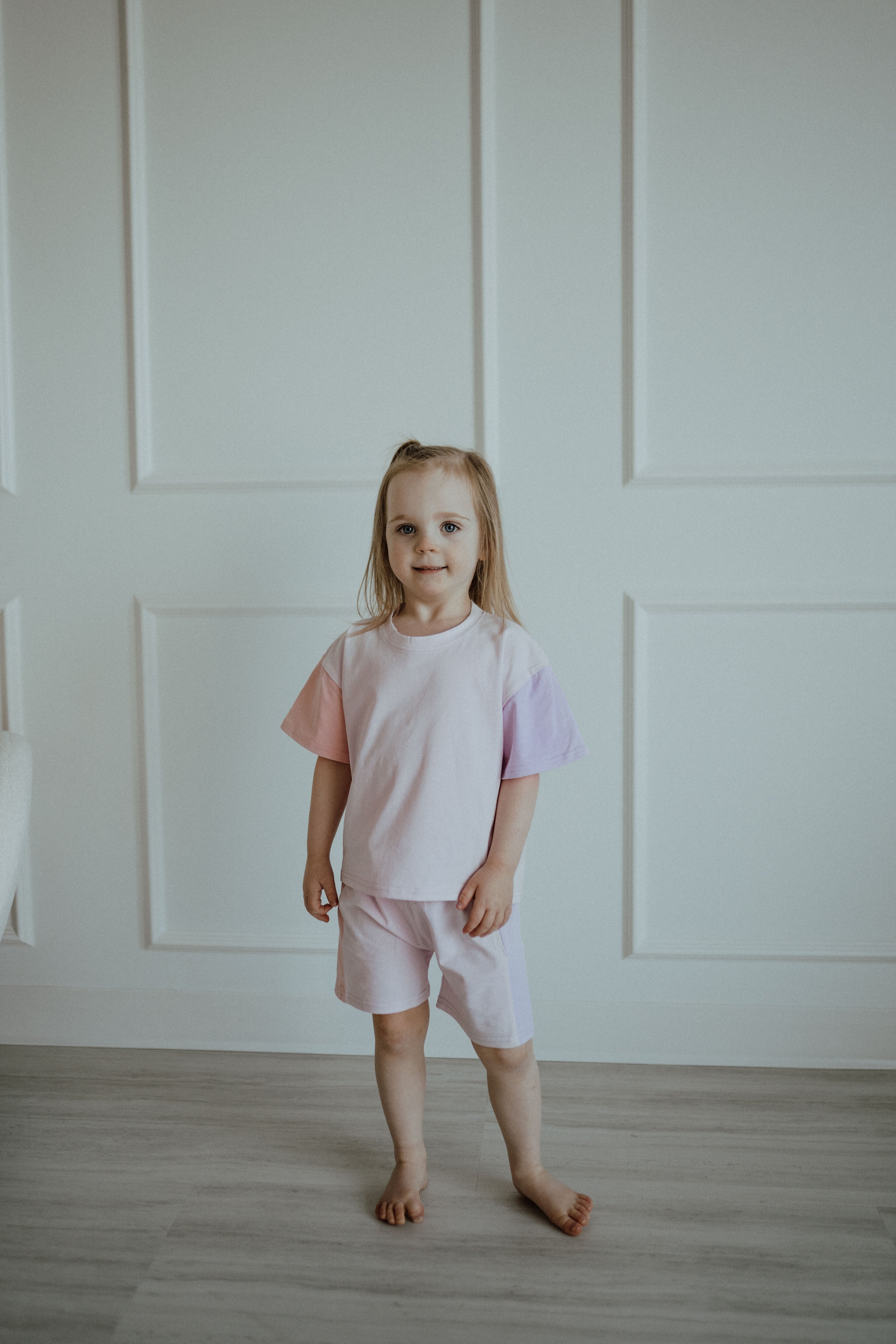 Tri-Colored Short Set - Pink